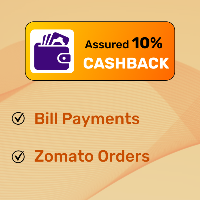 Get 10% Cashback on Bill payments, Zomato, PVR & Ajio orders image