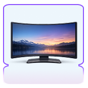 Curved TV image