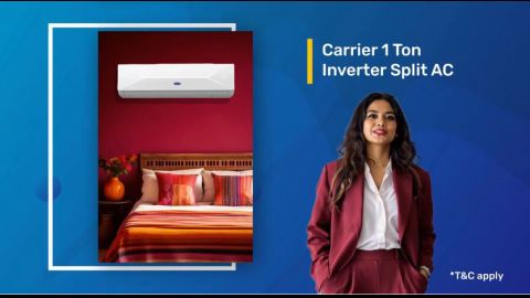 Stay cool with Carrier Inverter Split AC - White