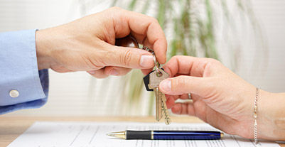 House keys and key chain