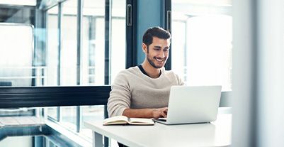 Man using a laptop