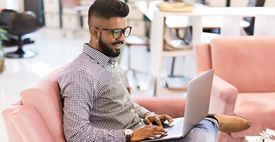 Man using a laptop