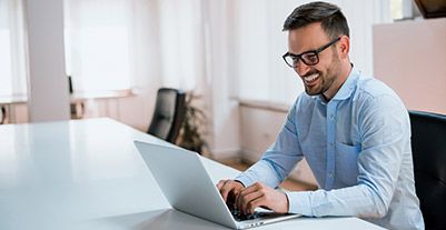 Man using a laptop