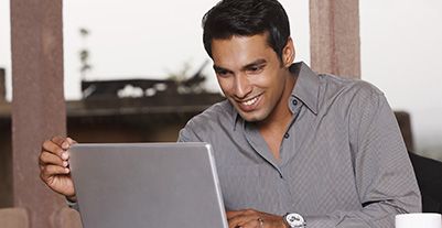 Man using laptop