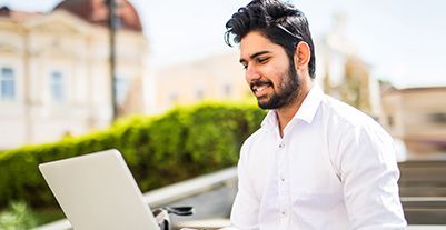 Man using a laptop