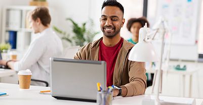 Man using laptop