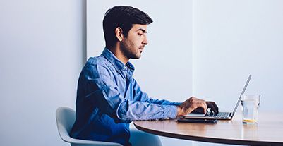 Man using laptop