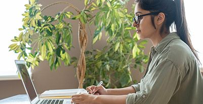 Young woman using a laptop