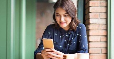 Young woman using a phone