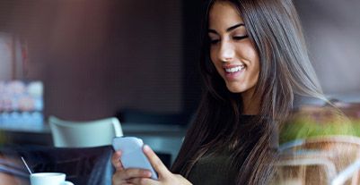 Young woman using a phone