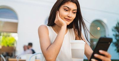 Young woman using a phone