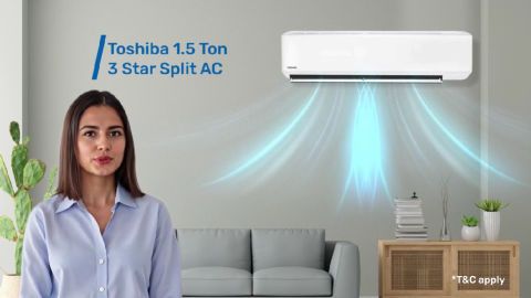 Get the Toshiba 1.5 Ton 3 Star Split for efficient cooling